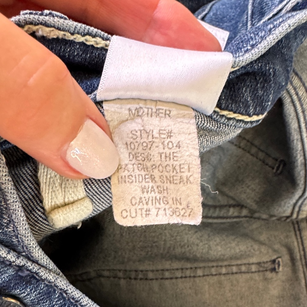 MOTHER Straight Leg Denim Jeans in Medium Blue - Picture 4 of 11